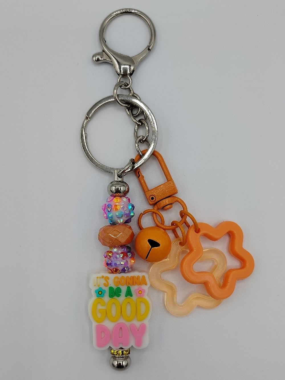 Handcrafted Positive Message Orange Keychain/Bag Charm